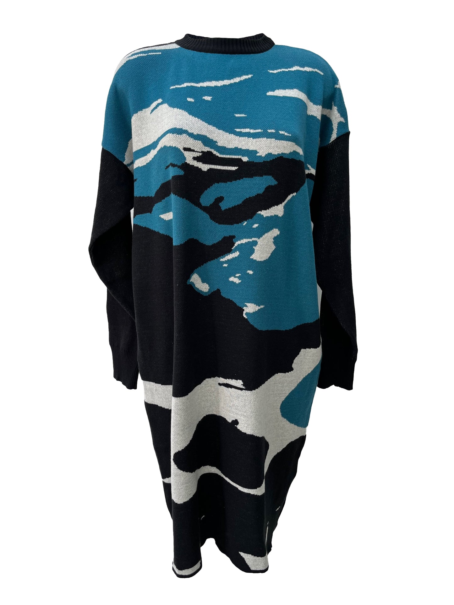 Abstract Knitted Tulip Dress