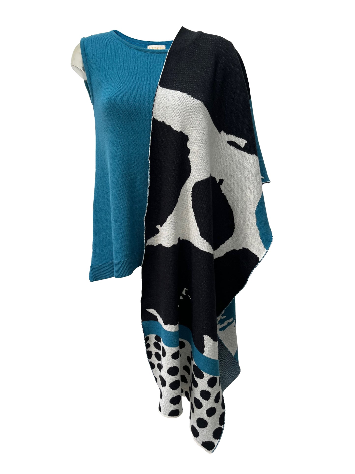 Sisu Sisu Cotton Knitted A-Line Vest - Kingfisher Blue