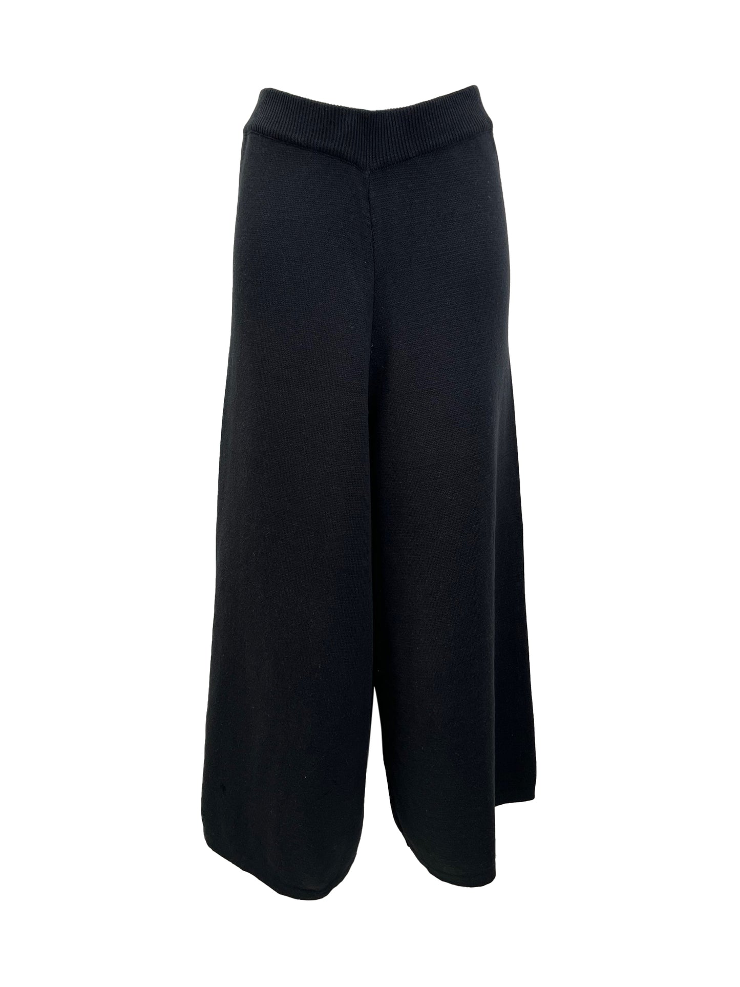 Sisu Sisu Cotton Knitted Wide Leg Trouser - Black
