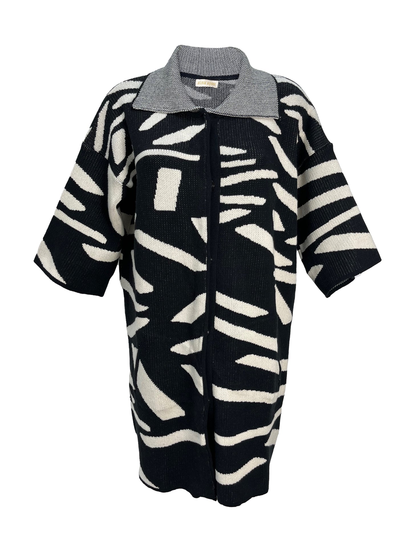 3/4 Sleeve Mosaic Coat