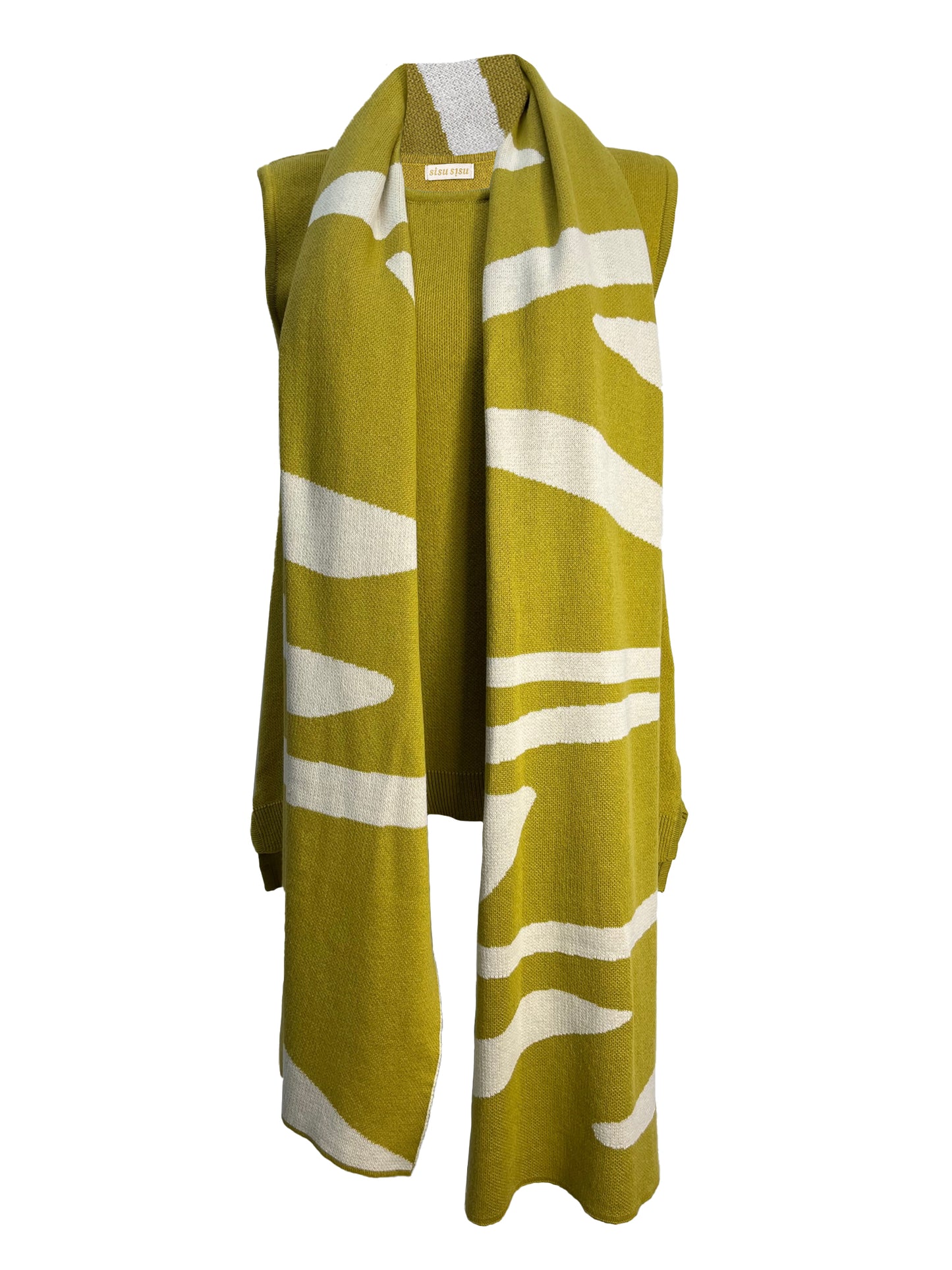 Sunshine A-Line Cotton Knitted Vest - Chartreuse