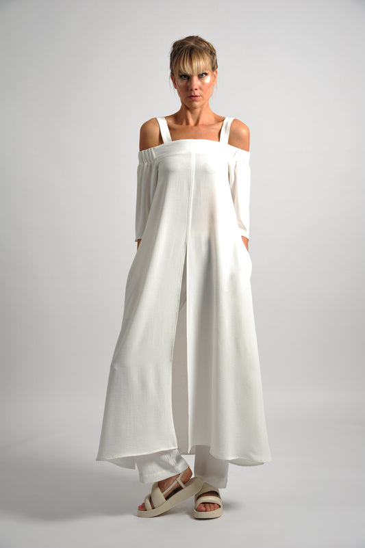 Ethereal Tunic Dress - Porcelain White