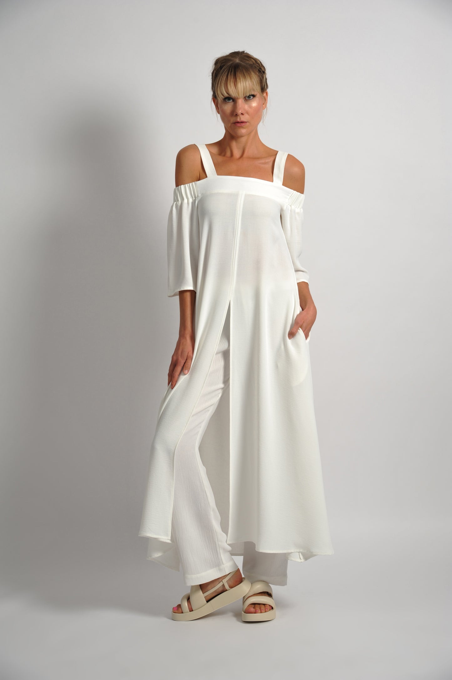 Ethereal Straight Leg Trouser - Porcelain White