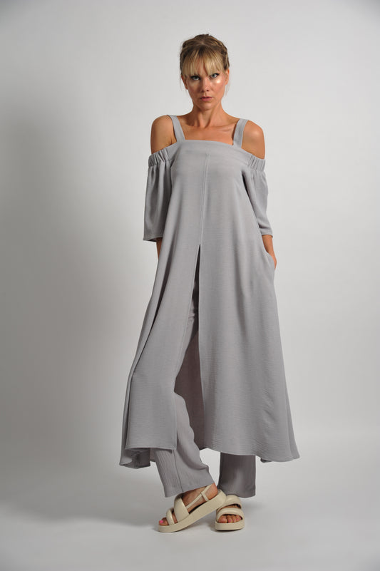 Ethereal Tunic Dress - Dove Grey