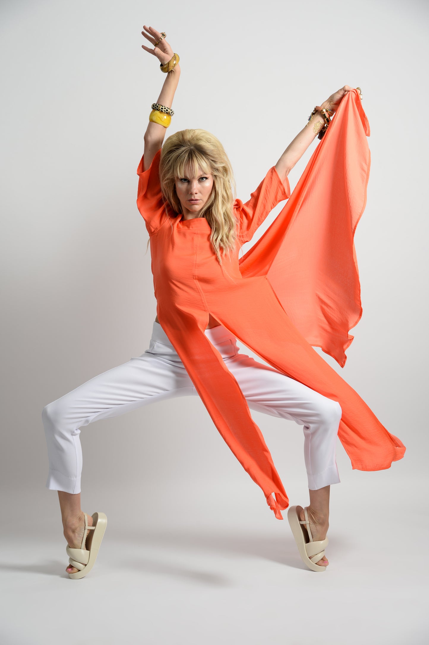 High On Life Festival Tunic Dress - Hot Papaya Orange